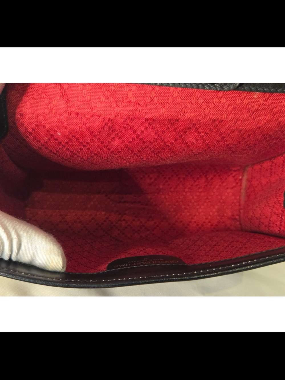 Gucci Black GG Canvas Shoulder Bag or Clutch with Green-Red Web Stripe - Picture 8 of 12
